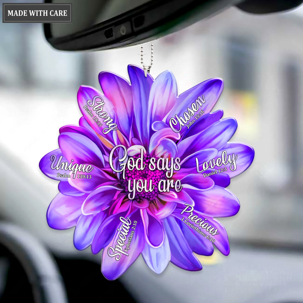 Flower In Purple God Says You Are Ornament