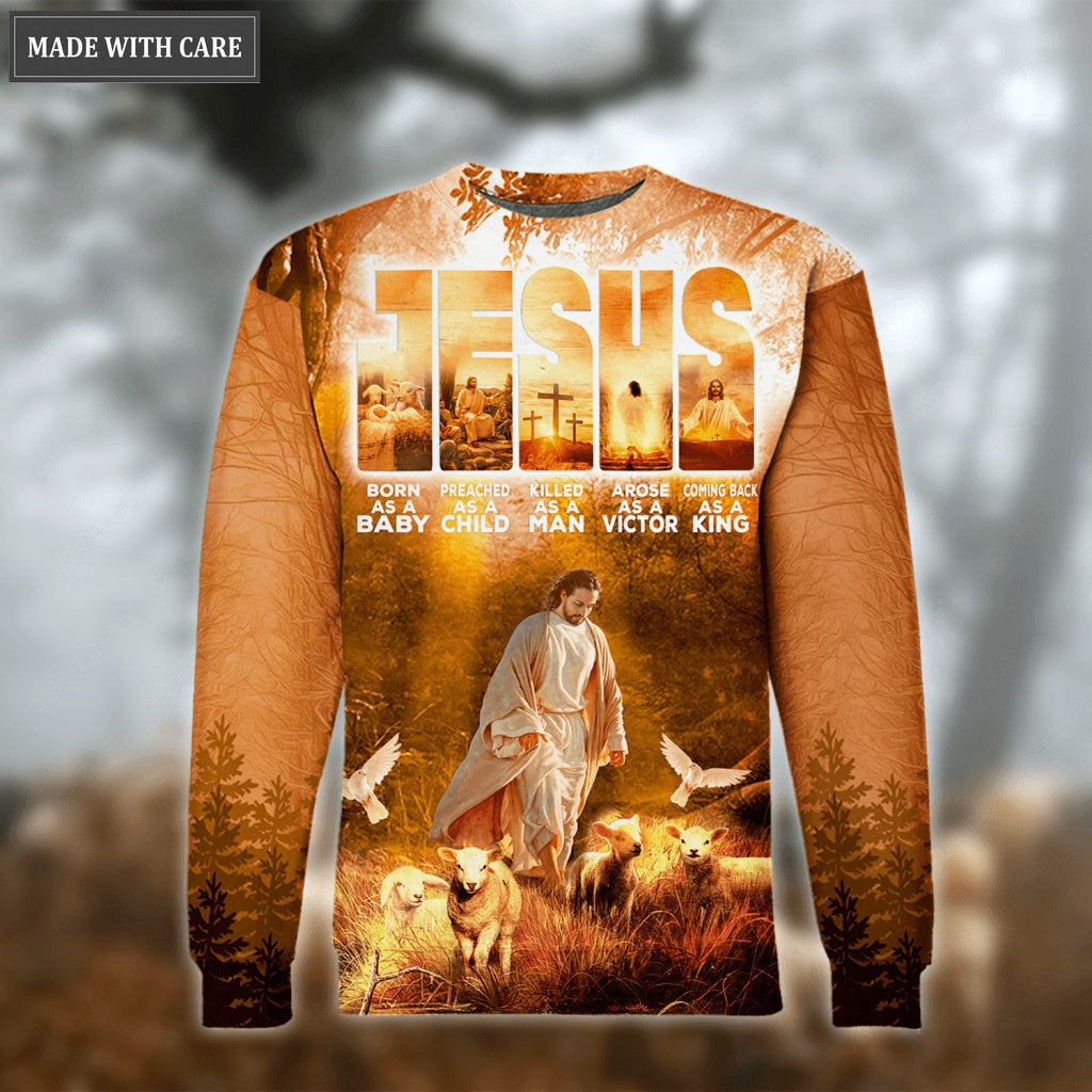 Jesus Born As A Baby Coming Back As A King Hoodie