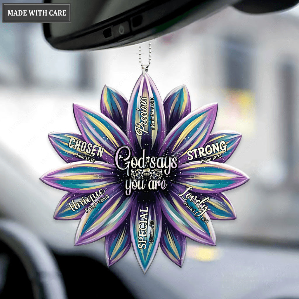 Purple And Blue Flower God Says You Are Ornament