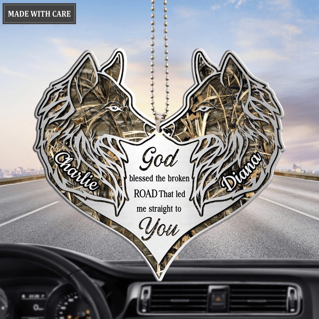 The Wolf Couple God Blessed Personalized Ornament