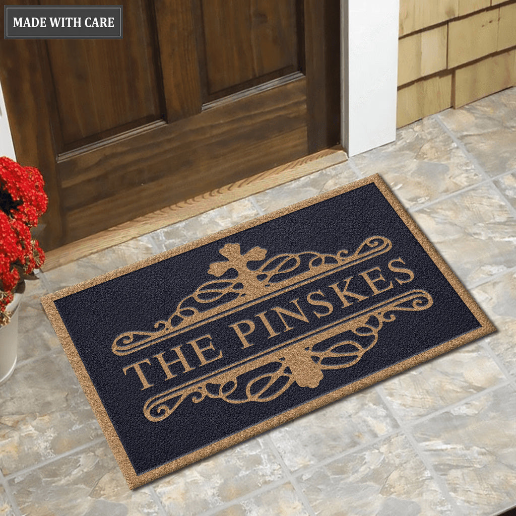 Elegant Cross Personalized Doormat
