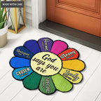 Colorful Sunflower God Says You Are Shaped Doormat