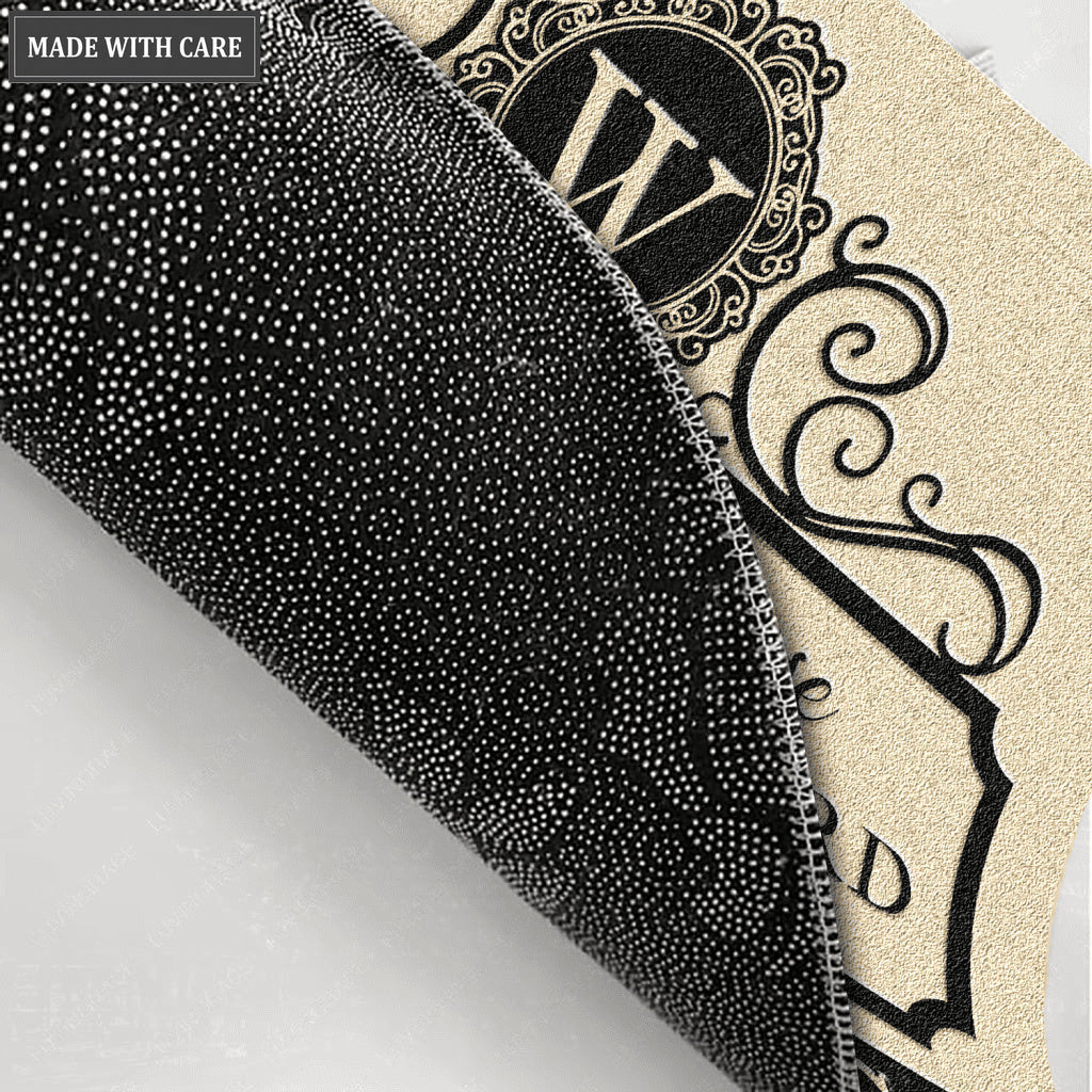 Elegant Family Home Serve The Lord Black And Tan Personalized Doormat