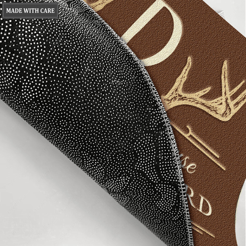 Personalized Deer Antler Serve The Lord Brown Elegant Doormat