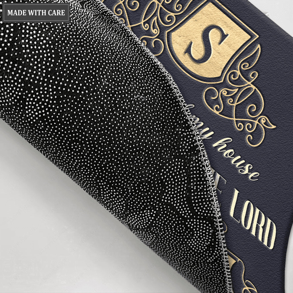 Illustration Of Monogram Design Elements Serve The Lord Personalized Doormat