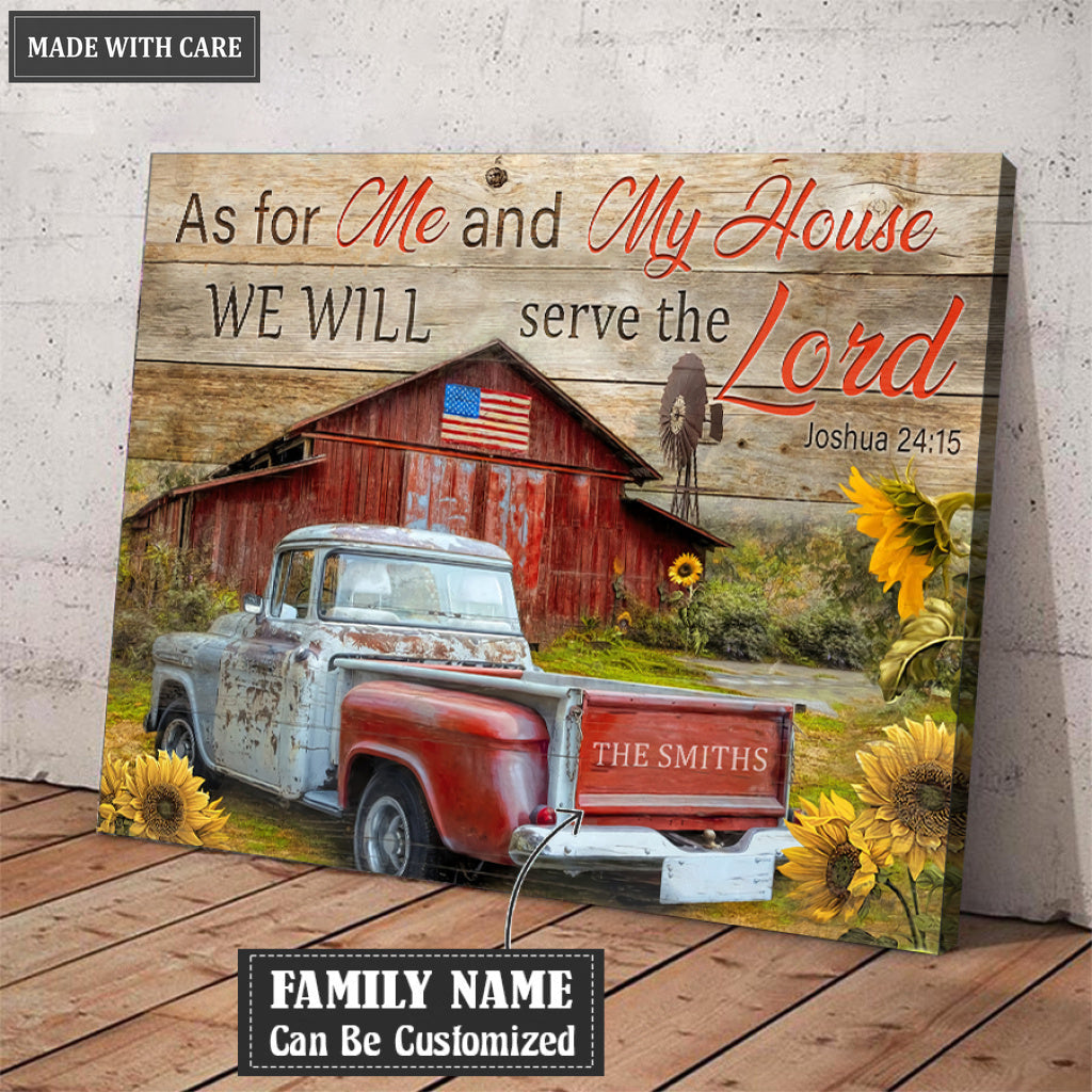 Personalized Serve The Lord Canvas Wall Art