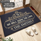 Personalized Monogram Design Elements Serve The Lord Doormat