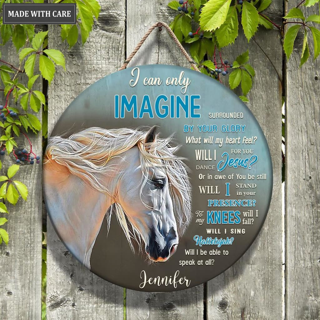 Personalized Horse With Butterflies By Glory Circle Sign