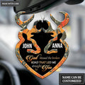 Orange Camo Personalized Buck And Doe God Blessed Ornament