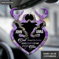 Purple Camo Personalized Buck And Doe God Blessed Ornament
