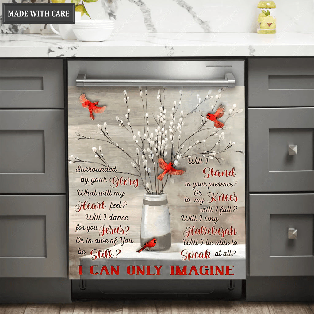 Red Bird Surrounded By Your Glory Magnetic Dishwasher Cover