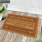 New As For Me And My House Personalized Family Name Doormat