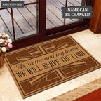 Printfamily M02 Vintage Monogram Collection As For My House Doormat