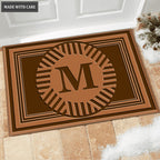 Luvingrace M03 Vintage Monogram The First Letter of Family Name Personalized Doormat