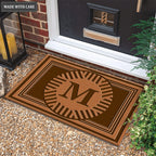 Luvingrace M03 Vintage Monogram The First Letter of Family Name Personalized Doormat