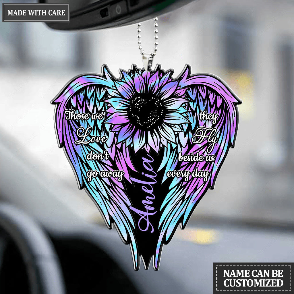 Personalized Flower Wings Memorial Ornament