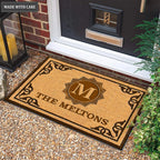 Luvingrace M05 Vintage Monogram Collection Family Name Personalized Doormat
