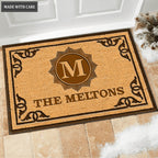 Luvingrace M05 Vintage Monogram Collection Family Name Personalized Doormat