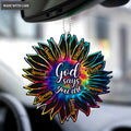 Tie Dye Colorful Flower God SAys You Are Ornament