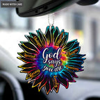 Tie Dye Colorful Flower God SAys You Are Ornament