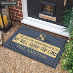 Printfamily M07 Vintage Monogram Collection As For My House Personalized Doormat