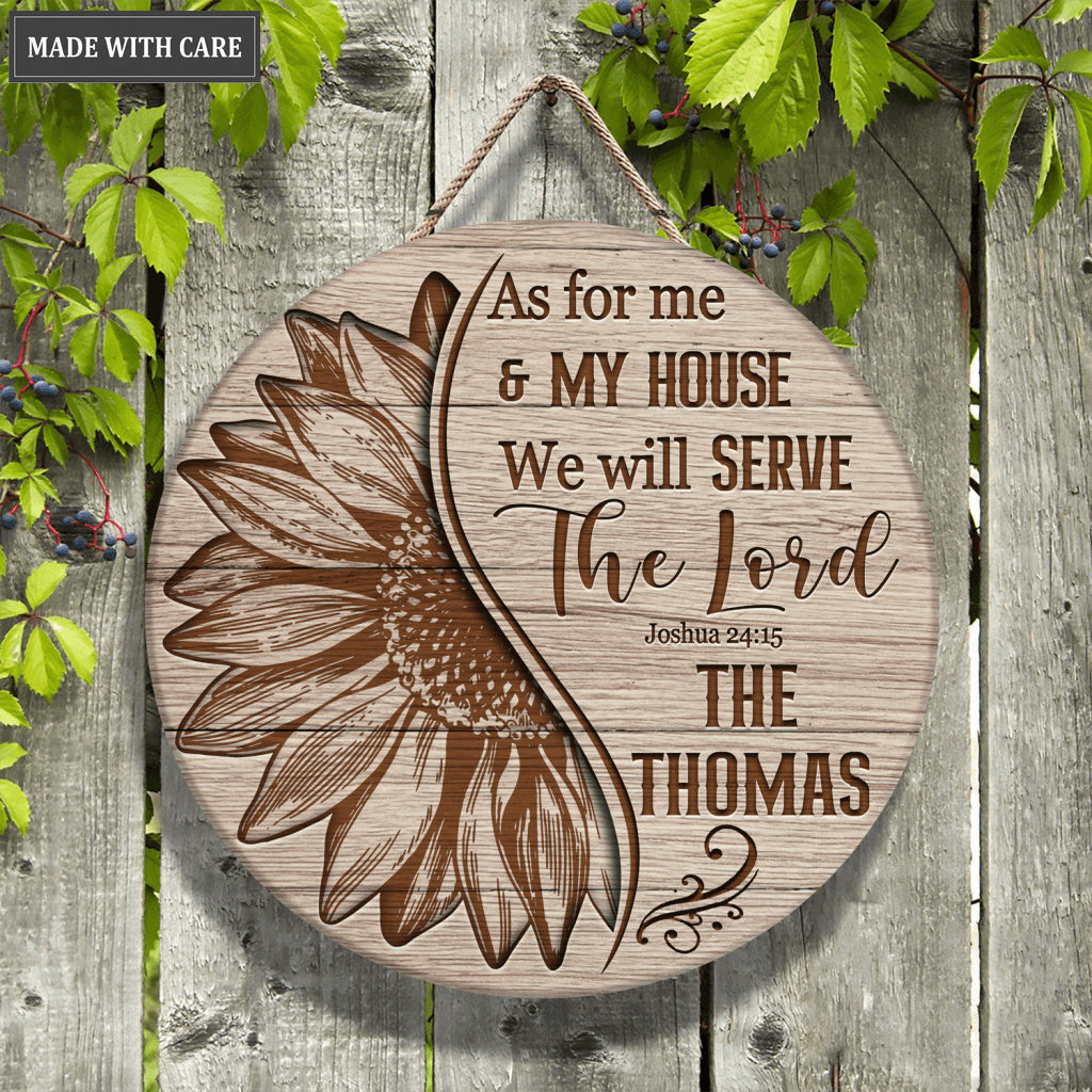As for Us Half of Sunflower Personalized Circle Sign