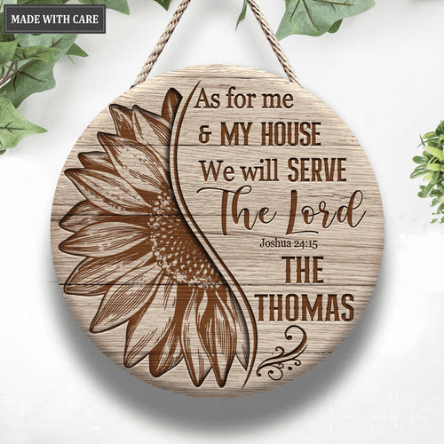 As for Us Half of Sunflower Personalized Circle Sign