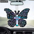 Christian Sunflower Butterfly Cross Ornament