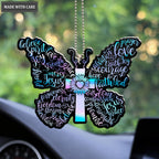 Christian Sunflower Butterfly Cross Ornament