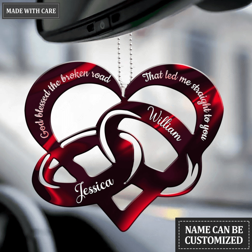 Couple Rings God Blessed Personalized Ornament