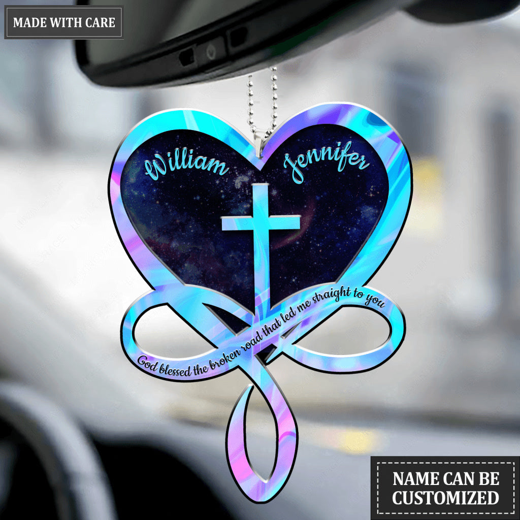 Infinity Heart God Blessed Personalized Ornament