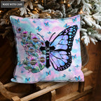 Blue Hologram Sunflower Cross Butterfly God Says You Are Pillow