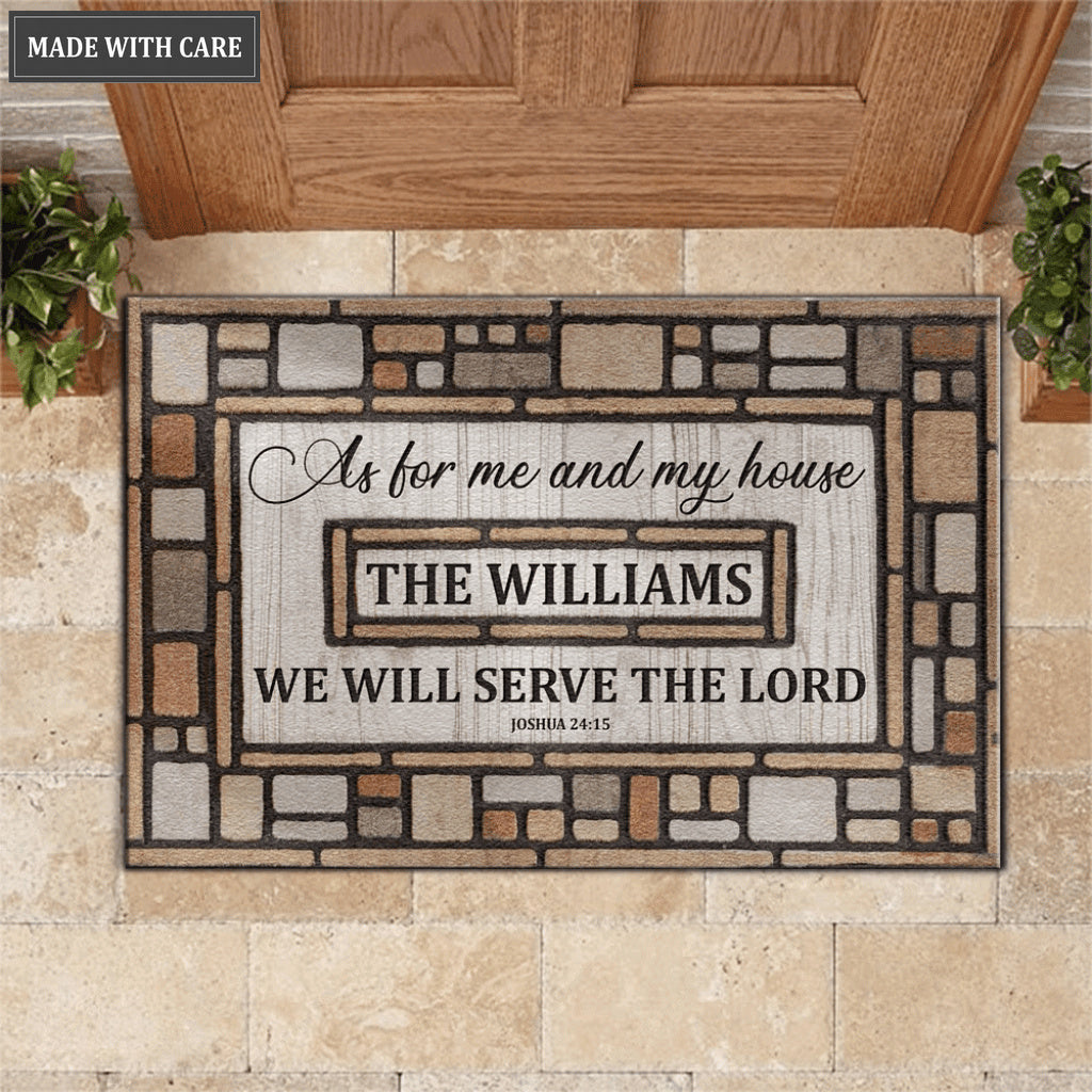 Personalized Croll Drifted Serve The Lord Doormat