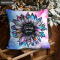 Pink Blue Sunflower Silhouette God Says You Are Pillow