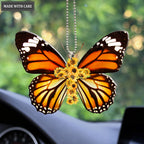 Sunflower Cross Butterfly Ornament