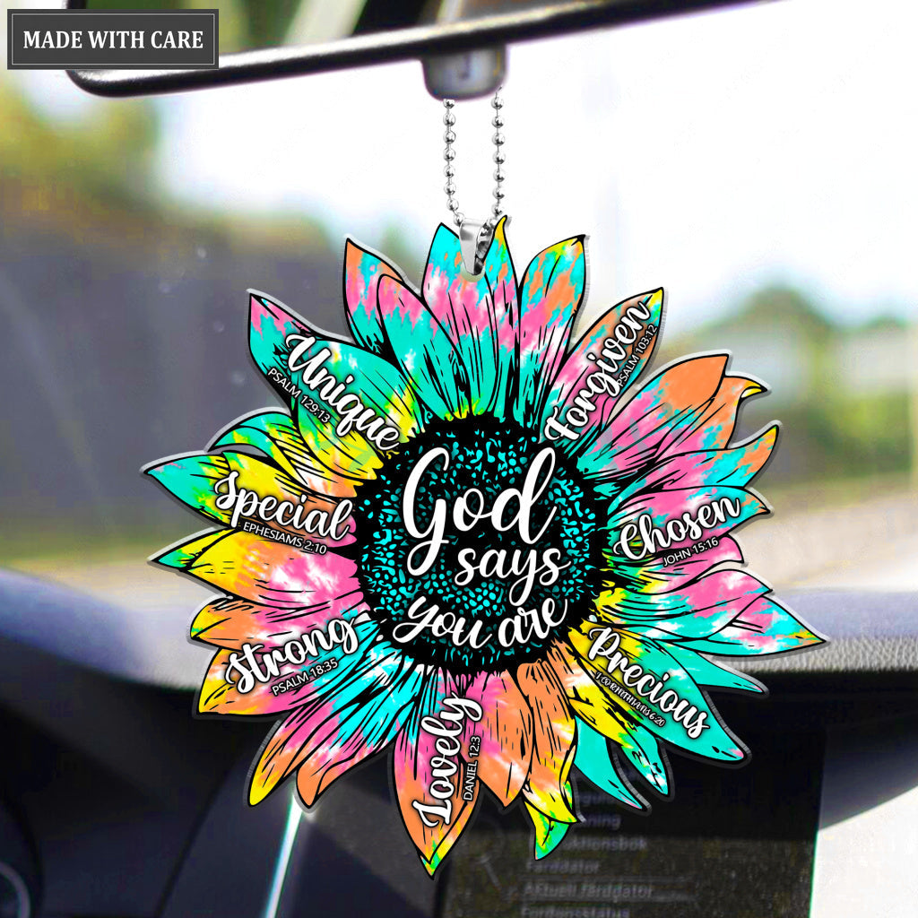 Sunflower Hippe God Says You Are Ornament