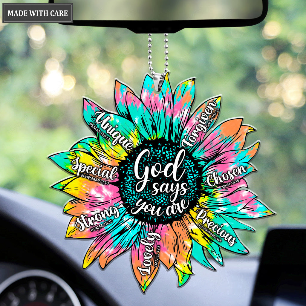 Sunflower Hippe God Says You Are Ornament