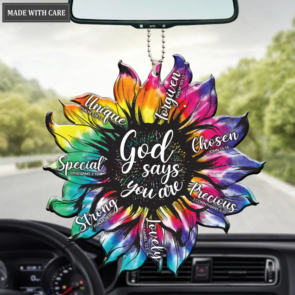 Sunflower Sublimation Hippe God Says You Are Ornament