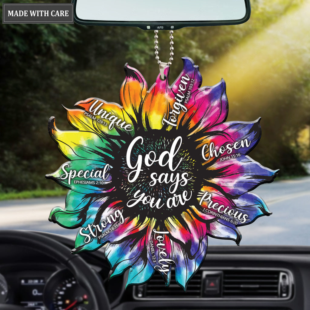 Sunflower Sublimation Hippe God Says You Are Ornament