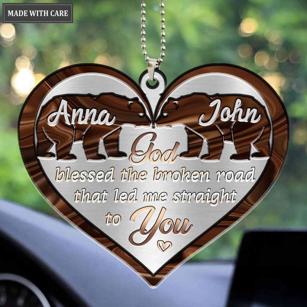 Luvingrace M05 Bear Couple God Blessed Personalized Ornament
