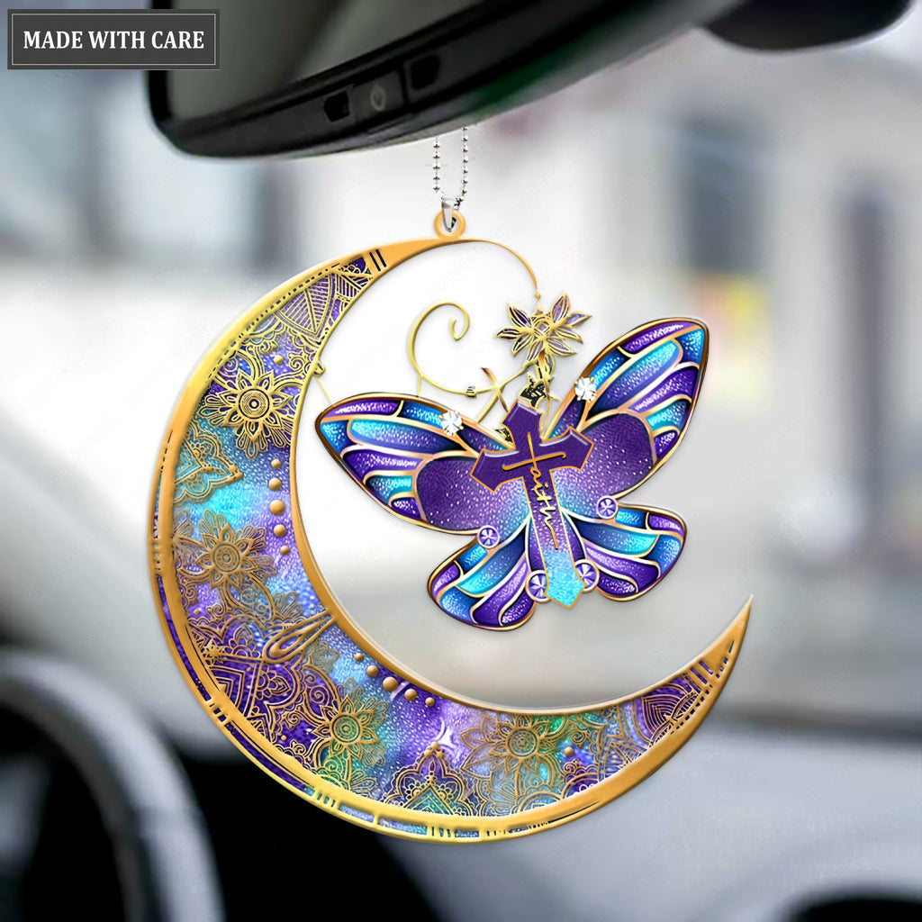 Faith Butterfly With Moon Ornament