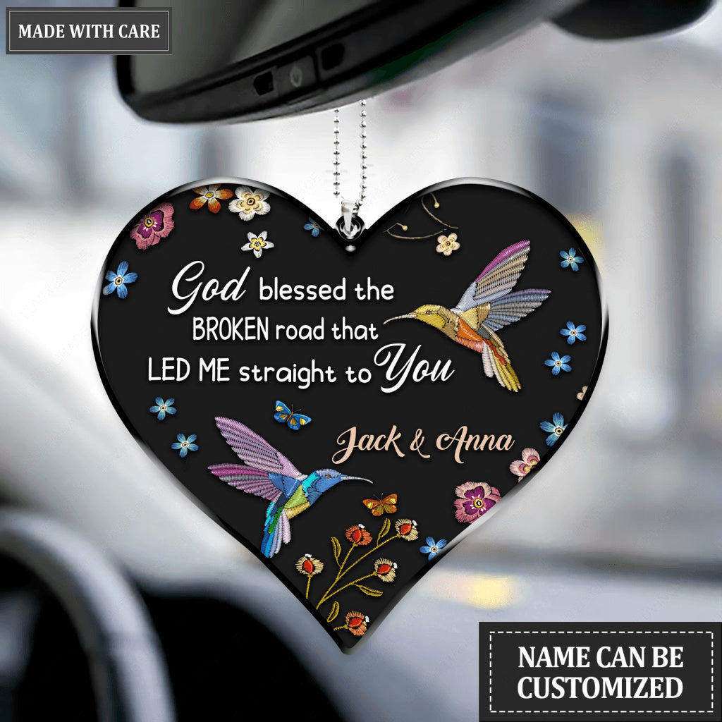 Hummingbirds God Blessed Personalized Ornament