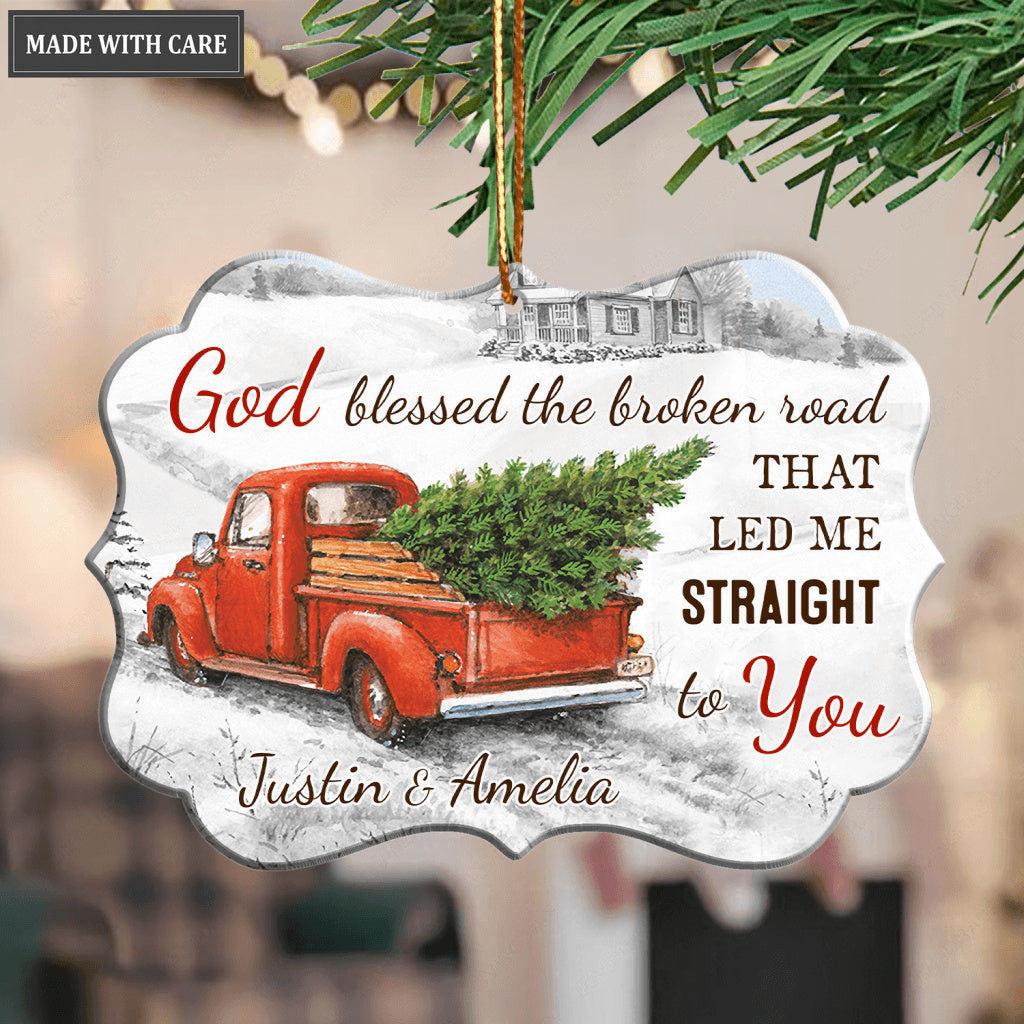 Personalized God Blessed Love Couple Christmas God Blessed Ornament