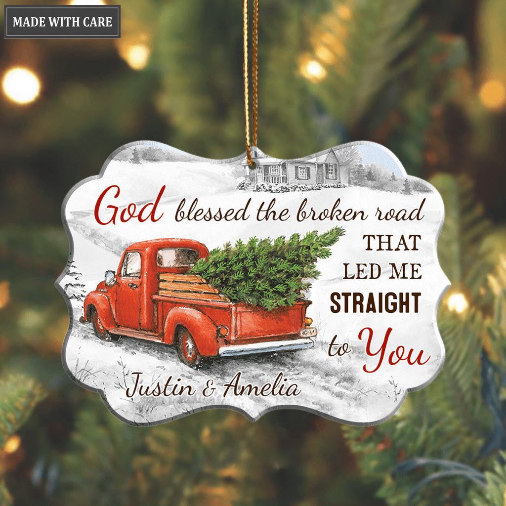 Personalized God Blessed Love Couple Christmas God Blessed Ornament