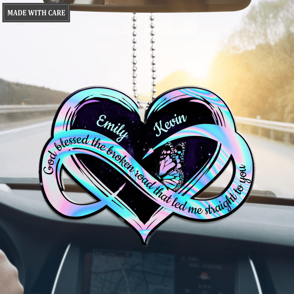 Personalized Hologram Infinity Heart Ornament For Couple