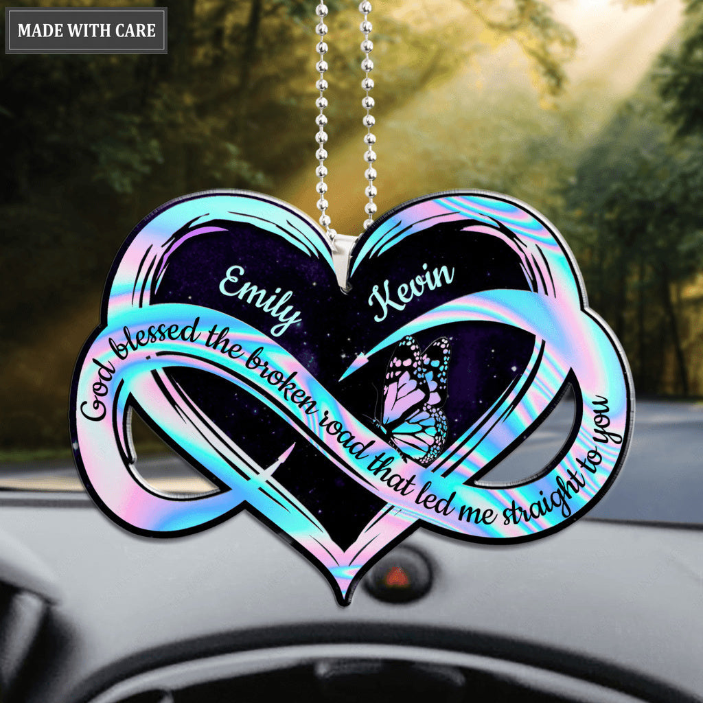 Personalized Hologram Infinity Heart Ornament For Couple