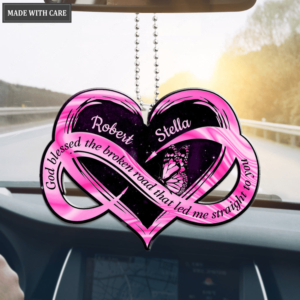 Personalized Hologram Infinity Pink Heart Ornament