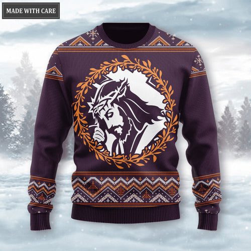 Christ God Wool Knitted Pattern Faith Hope Love Ugly Sweater