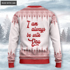 Christmas Cardina Wool Knitted Pattern I Am Always Be With You Ugly Sweater