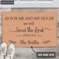 As For Me And My House We Shall Serve the Lord Personalized Doormat